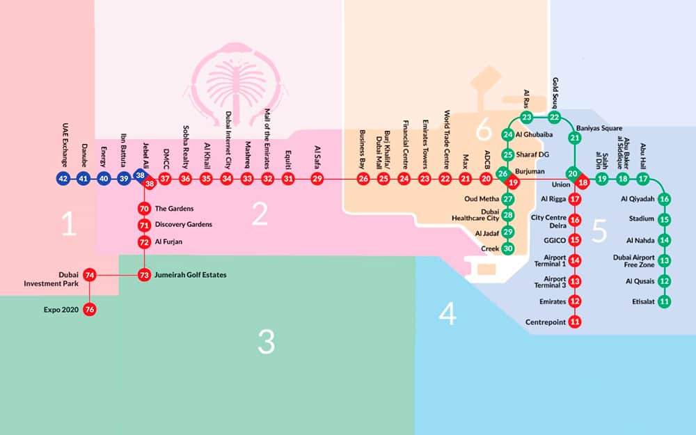 Карта метро Дубая